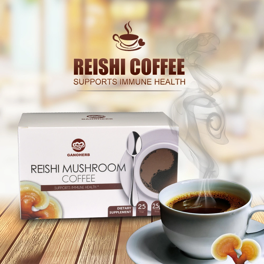 100% Organic Certificated Ganoderma Mushroom Instant Coffee Reishi Black Coffee